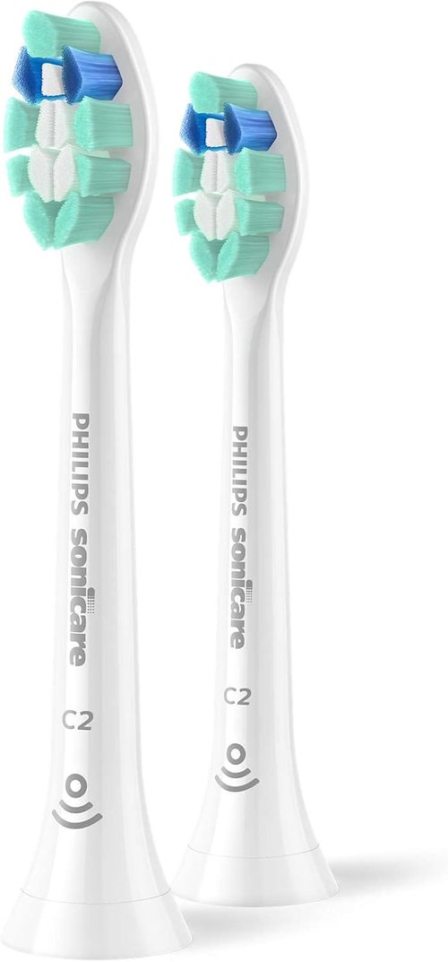 Philips Sonicare C2 Plaque Control - Genuine Electric Toothbrush Heads, White, 2-Pack | HX9022/77