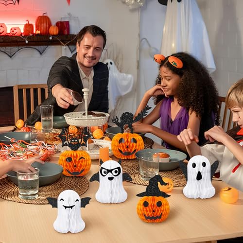 Halloween Honeycomb Centerpieces - Ghosts & Pumpkins, 6 Pack, Halloween Style
