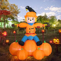 5FT Lighted Inflatable Fall Scarecrow Decoration for Yard and Garden
