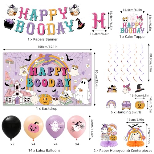 Halloween Birthday Party Decorations Set - Ghost Theme Pastel Colors