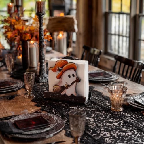 Halloween Ghost Wooden Napkin Holder - Rustic Farmhouse Table Decor - Variation: Ghost