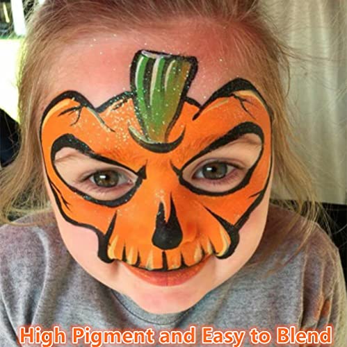 Washable Orange Face & Body Paint for Halloween - 2.37oz - Safe & Non-Toxic | Variation: Orange