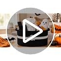 Halloween Boo Basket Set with Ribbons & Transparent Bag - Black & White