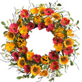 22-Inch Fall Sunflower Wreath for Front Door & Home Decor - Autumn Floral Arrangement