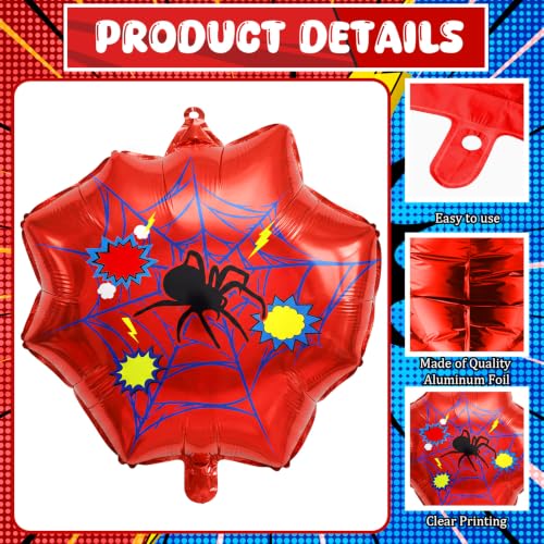 Spider Web Balloon Set - 8 Foil Balloons for Halloween & Party Decor (Spider Theme)