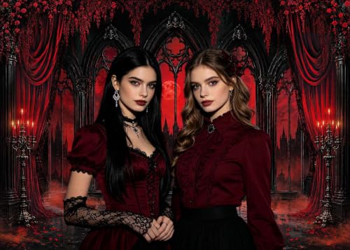 Gothic Halloween Backdrop 7x5FT Vampire Castle Haunted House Banner Decorations