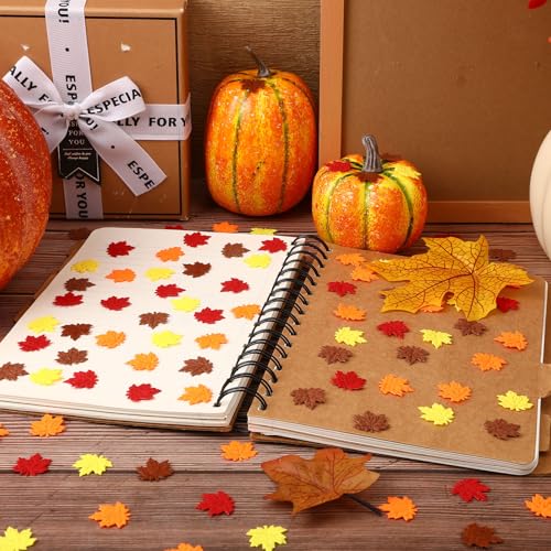 Fall Maple Leaf Confetti - 500 Pieces Autumn Felt Decorations - Thanksgiving Crafts Supplies - Variation: Maple Leaves