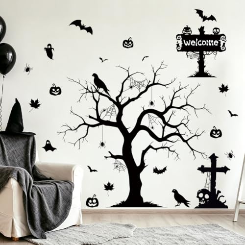 Halloween Spooky Wall Decals Black Tree Variation of THIS listing