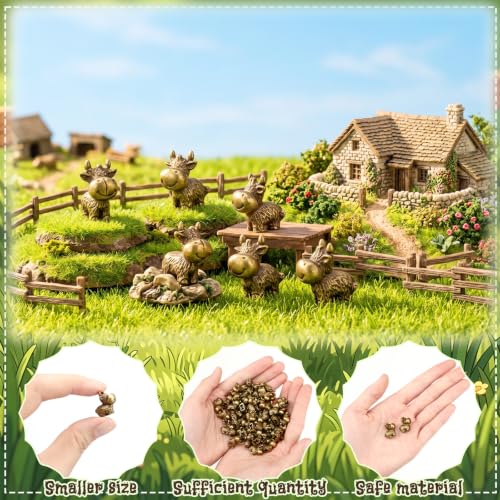 Mini Cow Figurines Set - 50 Tiny Metal Cow Decorations for Halloween & Crafts - Cow Variation