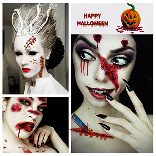 Halloween Temporary Tattoo Set - 40 Sheets Realistic Waterproof Stickers