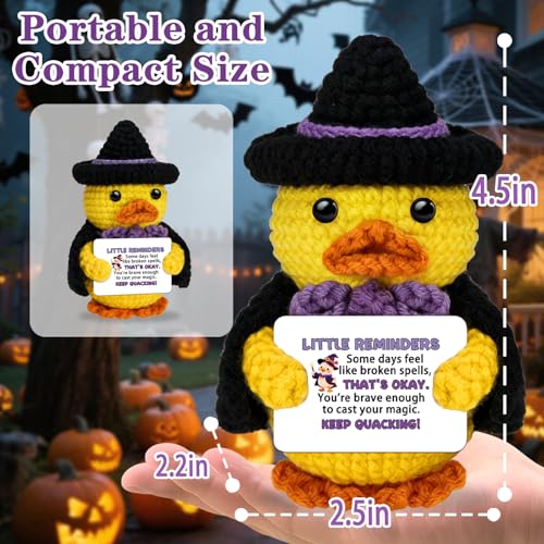 Witchy Crochet Duck Decor - Inspirational Gift for Women, Halloween Reminder