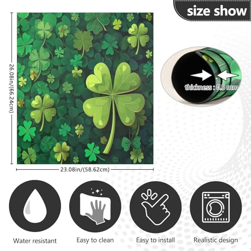 Kitchen Refrigerator Magnet Cover - Waterproof Holiday Clover Decor, 23x26 Inch