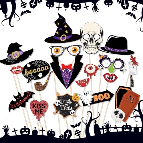 Halloween Photo Booth Props Set for Parties and Photos - 25 Pieces