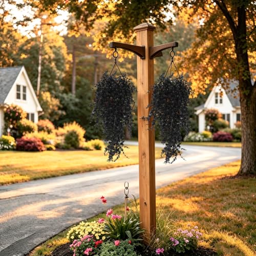 Artificial Hanging Plant Vines - Black Grass Faux Fall Greenery 31.5" with 5 Stems - Variation of Black Grass / Hanging Plants Without Lights
