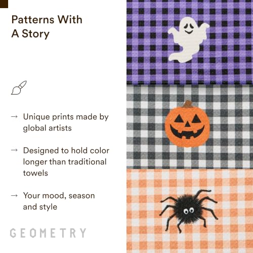 Halloween Ghost Tea Towels Set of 3 - 18x30 Inches Cotton Kitchen Decor