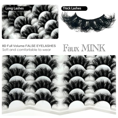 Dramatic Fluffy 20mm Long False Eyelashes - Wispy Strip Lashes for Glamour - Variation of Lashes 06