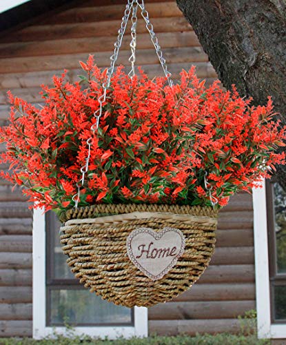 Artificial Lavender Flowers Plants - 8 Bundles UV Resistant Faux Garden Decor