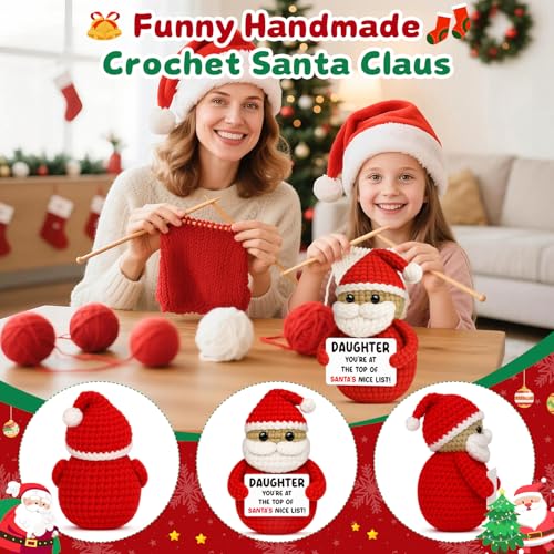 Crochet Santa Claus Christmas Stocking for Daughter - Holiday Gift & Decor