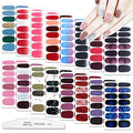 Nail Wraps & Strips Kit - 16 Sheets Gradient & Marble Designs for Nails - Variation KIT1