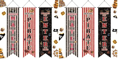 47.2x11.8 Inch Pirate Party Banner Decorations Nautical Treasure Map Wall Backdrop Set