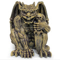 Gothic Gargoyle Statue with Intricate Wings, Demonic Skull, Outdoor Indoor Decor