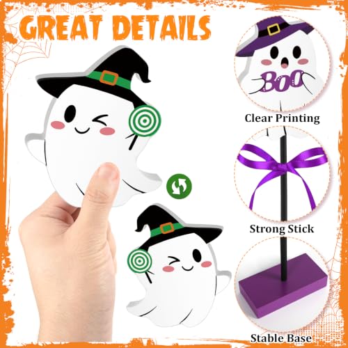 Halloween Wooden Ghost Signs Set - Cute Ghost Table Decorations - Variation of Cute Ghost