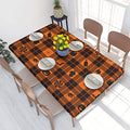 48 x 30 Inch Halloween Tartan Rectangle Tablecloth - Waterproof Polyester, Washable, Elastic Edged