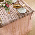 Pink Gold 60x84 Inch Rectangular Gauze Tablecloth - Durable Linen Home Decor