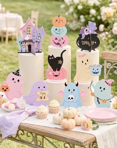 Pastel Halloween Decor 9PCS Ghost Centerpieces for Party Table Decorations