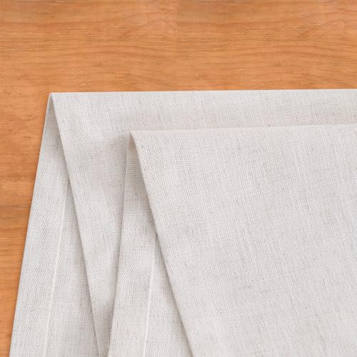 Wracra Linen Table Runner - Ivory Cream Burlap Style 13x36 Inch