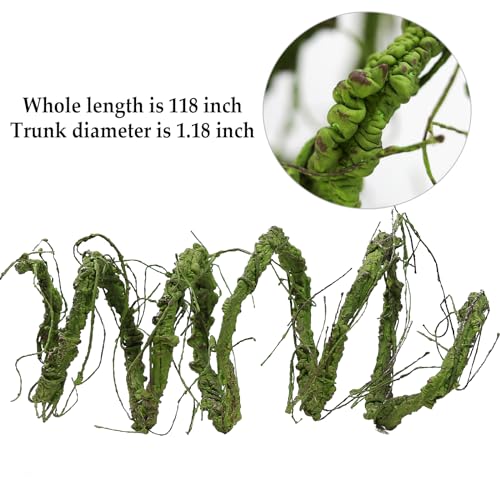 118 Inch Green Bendable Faux Grapevine Garland Wall Decor - Big / Green