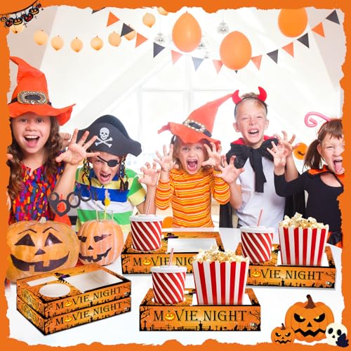 Halloween Movie Night Snack Trays - 50 Pack Halloween Castle Paper Food Boxes
