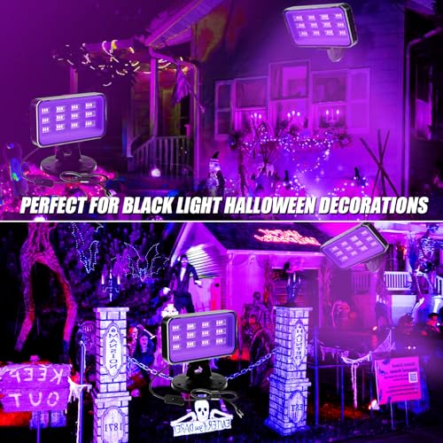 30W Waterproof Outdoor UV Black Light Flood Light for Glow Parties and Halloween