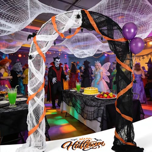Halloween Decorations Outdoor Indoor Creepy Cloth Set - Black & White, 6 Pieces, 30x72 Inch