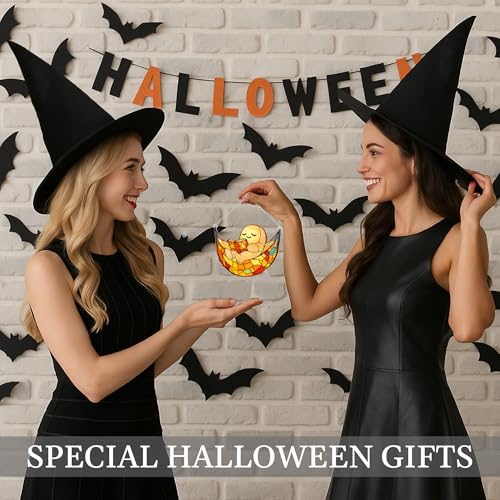 Halloween Faux Stained Glass Ghost Ornaments - Boo Cute Halloween Decorations