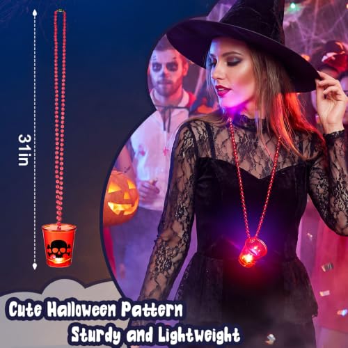 Halloween Shot Glass Necklace 36 Pcs Beaded Skull Plastic Cups - Stylish Style