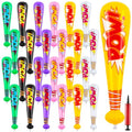 Inflatable Baseball Bats Party Favors - 17 Inch Multicolor Set with Pump
