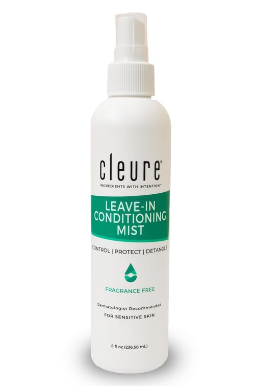 Cleure Leave-In Conditioner - Fragrance-Free Hypoallergenic Hair Detangler for All Hair Types (8 fl oz)