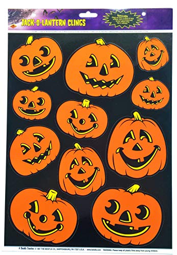 Halloween Window Stickers Clings Pack - Pumpkins, Ghosts & More