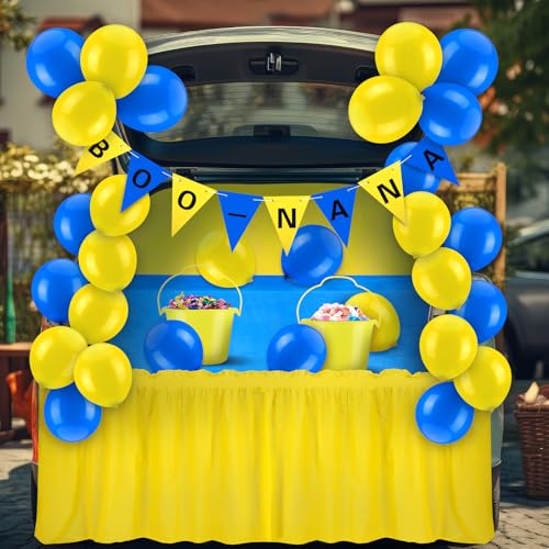 Halloween Car Decorations Kit for Trunk or Treat - 56 Pieces, Blue and Yellow Theme