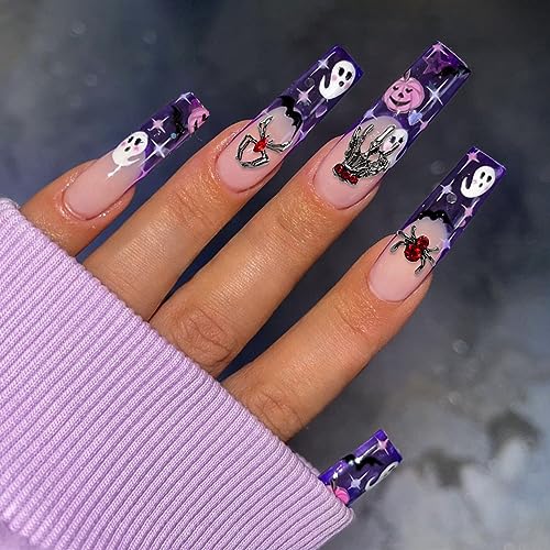 Halloween Nail Charms Kit 50pcs Black Spider Skull Hand Decorations for Nails - Variation KIT3