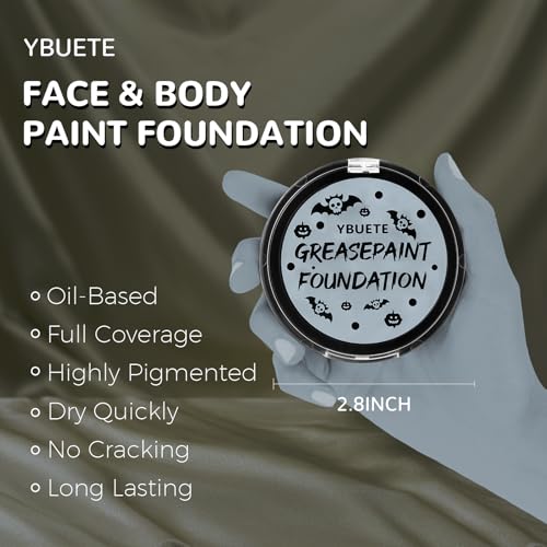 Oil-Based Face Body Painting Foundation - Grey, Waterproof Halloween SFX