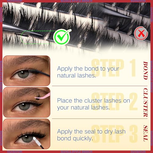 Anime Lash Clusters 8-14mm Wispy DIY False Eyelash Extensions 204pcs