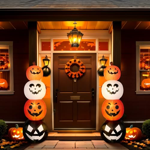 Halloween Inflatable Pumpkin Light Up Yard Decor - 4.6 ft, 2 Pack - Variation: Pumpkin