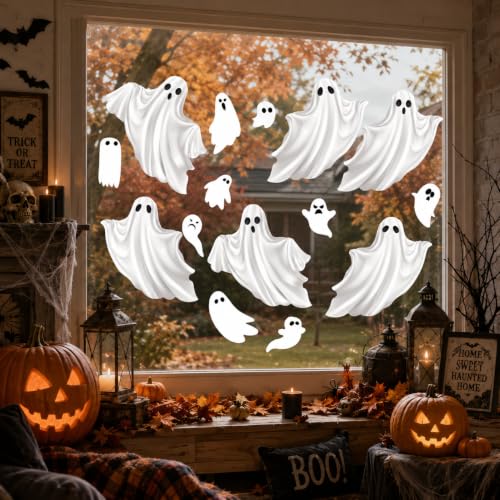 Halloween White Ghost Window Cling Decal Large 35.5 Inch - Variation of This Listing: White Ghosts 03