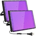 300W Waterproof UV Black Light Floodlight for Glow Party, Halloween Decor - 2 Pack
