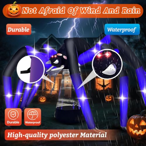9FT Giant Outdoor Halloween Inflatable Spider Decoration - Realistic & Waterproof