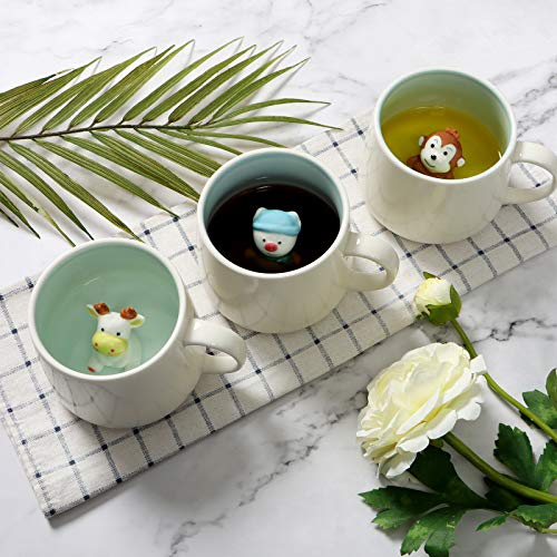 White Cow Ceramic Mug with Hidden 3D Animal Inside - 350ml
