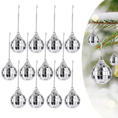 Mini Disco Balls 12-Pack - Silver 1.2 Inch Party Decorations