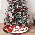36in Red Green Plaid Christmas Tree Skirt with Santa Variation - Holiday Decor